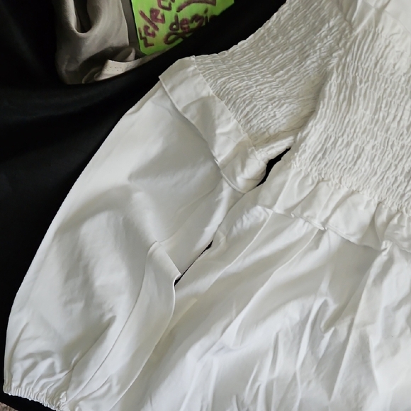 Maje White Smocked Blouse - Picture 5 of 15